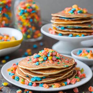 Fruity Pebble Pancakes
